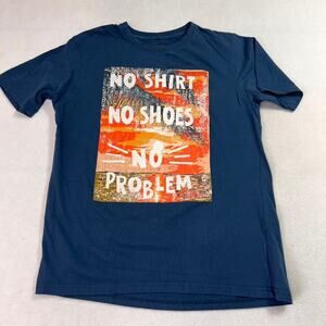 Kahuna Bay T Shirt Mens Blue Large "No Shirt No Shoes No problem"